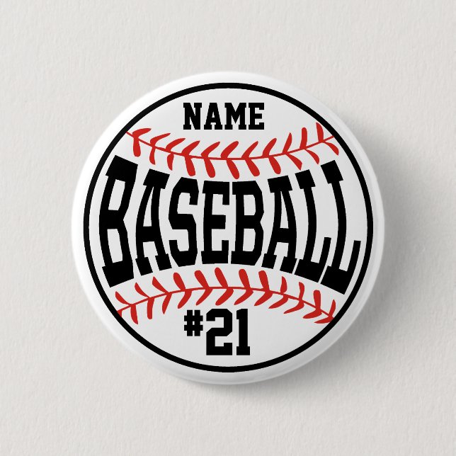 Macaron Rond 5 Cm Bouton de baseball personnalisé Bouton du joueur d (Devant)