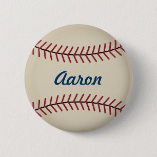 Macaron Rond 5 Cm Bouton de baseball sportif vintage personnalisé