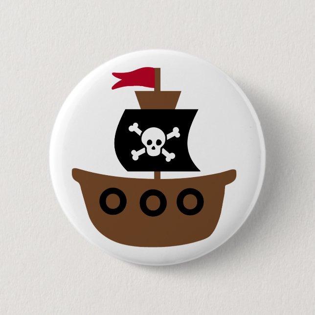 Macaron Rond 5 Cm Bouton de bateau de pirate (Devant)