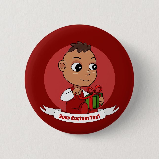 Macaron Rond 5 Cm Bouton de bébé de Noël mignon (Devant)
