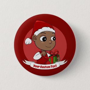 Macaron Rond 5 Cm Bouton de bébé de Noël mignon