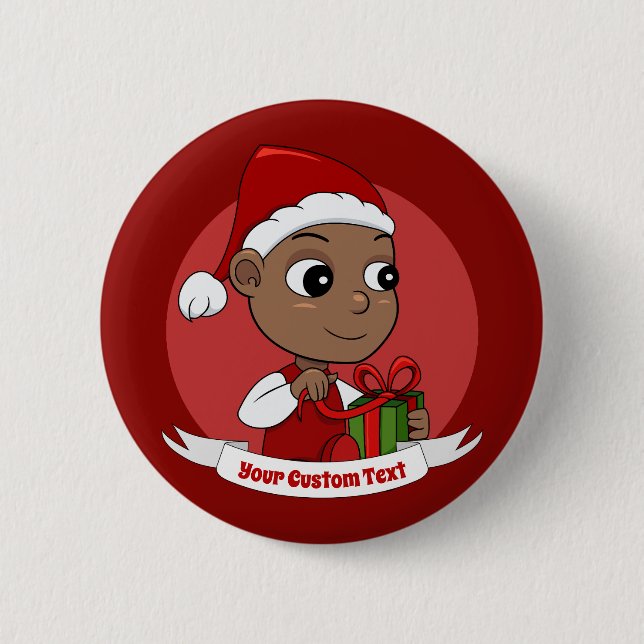 Macaron Rond 5 Cm Bouton de bébé de Noël mignon (Devant)