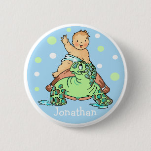 Macaron Rond 5 Cm Bouton de bébé de tortue