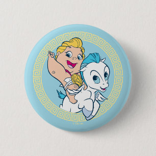 Macaron Rond 5 Cm Bouton de bébé Hercule montant Pégase