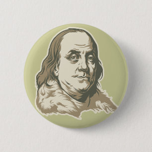 Macaron Rond 5 Cm Bouton de Ben Franklin
