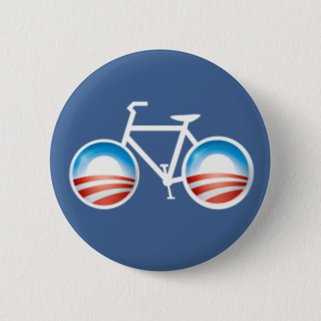 Macaron Rond 5 Cm Bouton de bicyclette d'Obama (Devant)