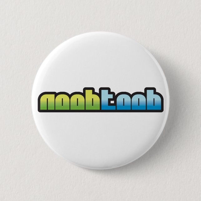 Macaron Rond 5 Cm Bouton de blanc de Noobtoob (Devant)