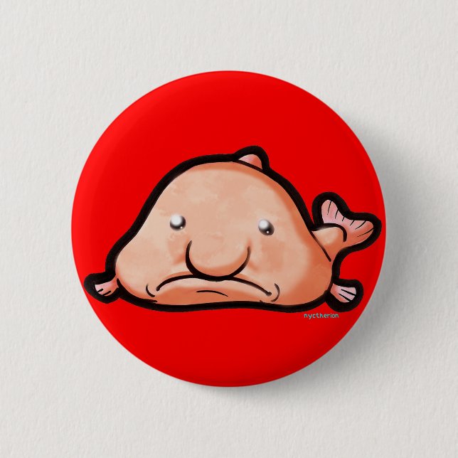 Macaron Rond 5 Cm Bouton de Blobfish (Devant)