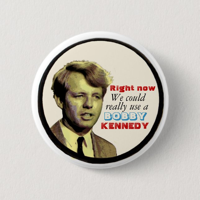 Macaron Rond 5 Cm Bouton de Bobby Kennedy (Devant)