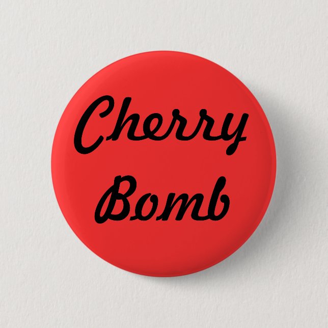 Macaron Rond 5 Cm Bouton "de bombe de cerise" (Devant)