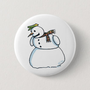 Macaron Rond 5 Cm Bouton de bonhomme de neige
