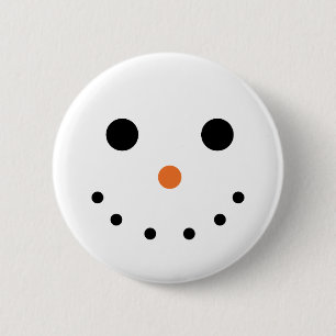 Macaron Rond 5 Cm Bouton de bonhomme de neige