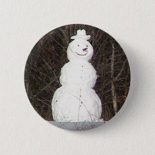 Macaron Rond 5 Cm Bouton de bonhomme de neige