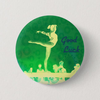 Macaron Rond 5 Cm Bouton de bonne chance de gymnaste
