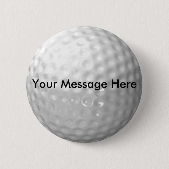 Macaron Rond 5 Cm Bouton de boule de golf - ajoutez votre message (Devant)
