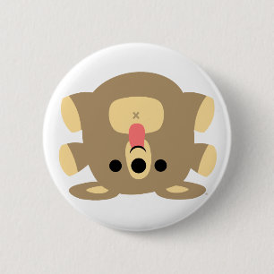 Macaron Rond 5 Cm Bouton de bouton de l'ours de dessin Cheeky