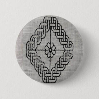 Macaron Rond 5 Cm bouton de broderie blackwork