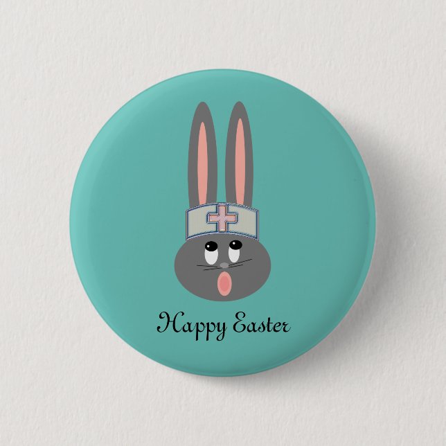 Macaron Rond 5 Cm Bouton de Bunny de Pâques (Devant)