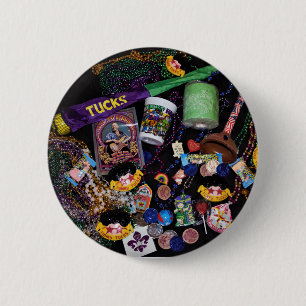 Macaron Rond 5 Cm Bouton de butin de mardi gras