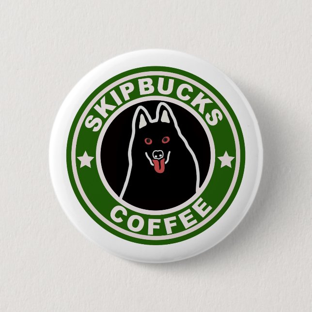 Macaron Rond 5 Cm Bouton de café de Skipbucks (Devant)