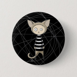 Macaron Rond 5 Cm Bouton de cambrioleur de chat