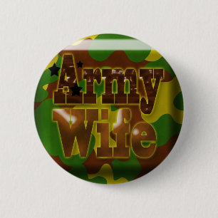 Macaron Rond 5 Cm Bouton de camouflage d'épouse d'armée