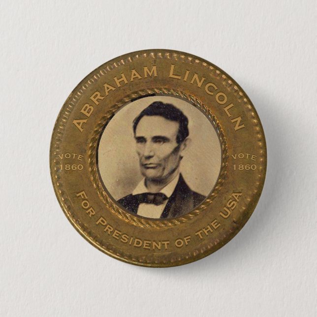 Macaron Rond 5 Cm Bouton de campagne d'Abraham Lincoln (Devant)