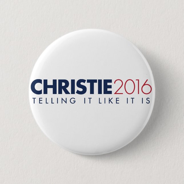 Macaron Rond 5 Cm Bouton de campagne de Chris Christie 2016 - 2,25" (Devant)
