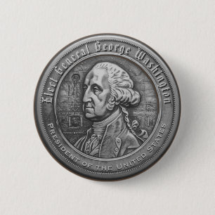 Macaron Rond 5 Cm Bouton de campagne de George Washington