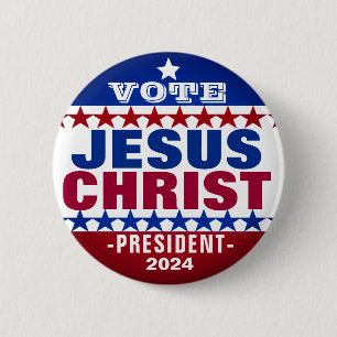 Macaron Rond 5 Cm Bouton de campagne de Jésus-Christ pour le préside