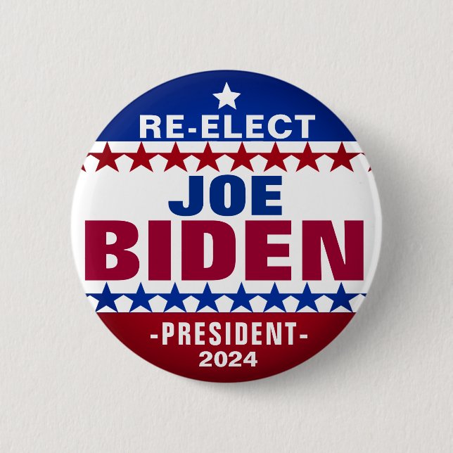 Macaron Rond 5 Cm Bouton de campagne de réélection Joe Biden 2024 (Devant)