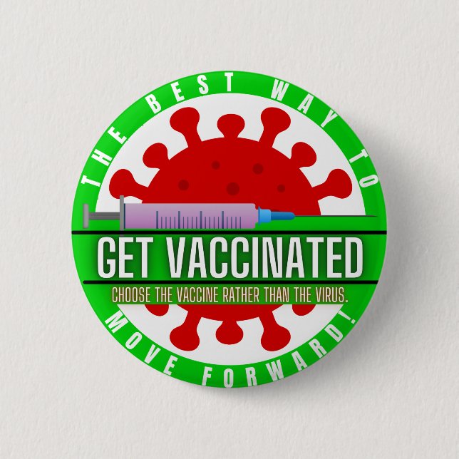 MACARON ROND 5 CM BOUTON DE CAMPAGNE PERSONNELLE VACCINÉE (Devant)