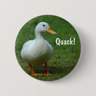 Macaron Rond 5 Cm Bouton de canard blanc mignon / insigne