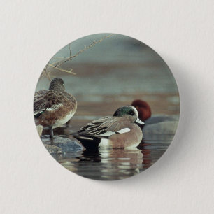 Macaron Rond 5 Cm bouton de canard colvert américain sauvage
