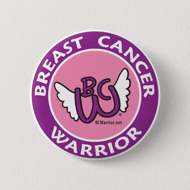 Macaron Rond 5 Cm Bouton de cancer du sein (Devant)