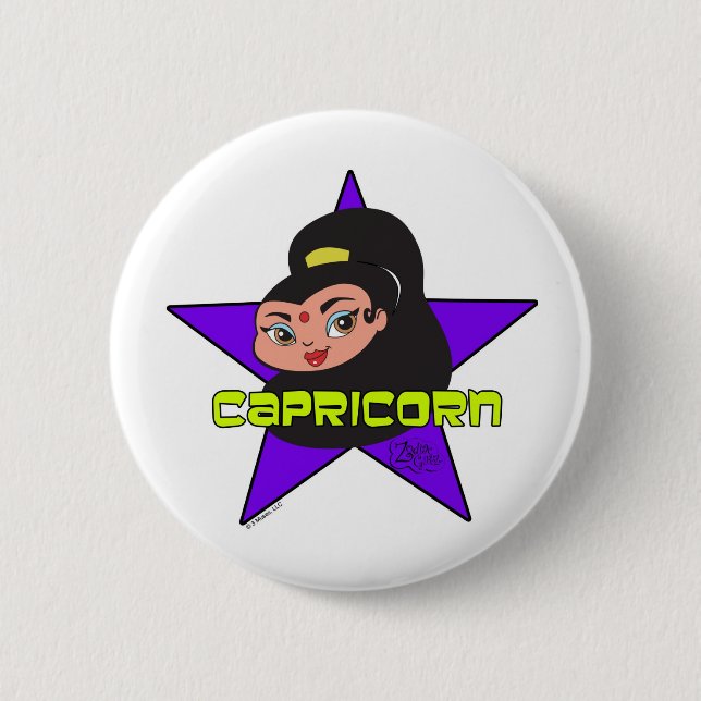 Macaron Rond 5 Cm Bouton de Capricorne (Devant)