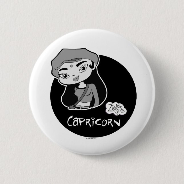 Macaron Rond 5 Cm Bouton de Capricorne (Devant)