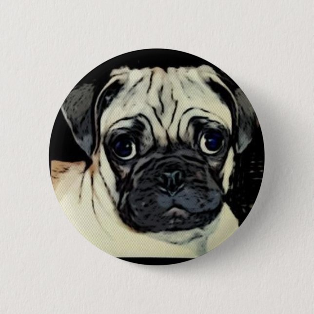 Macaron Rond 5 Cm Bouton de carlin (Devant)