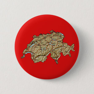Macaron Rond 5 Cm Bouton de carte de la Suisse