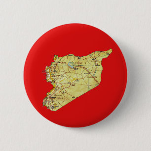 Macaron Rond 5 Cm Bouton de carte de la Syrie