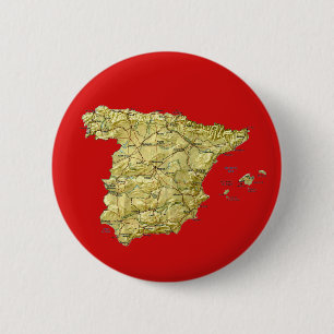 Macaron Rond 5 Cm Bouton de carte de l'Espagne