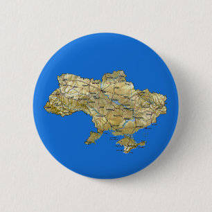 Macaron Rond 5 Cm Bouton de carte de l'Ukraine