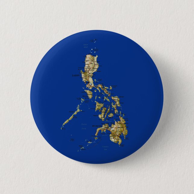 Macaron Rond 5 Cm Bouton de carte de Philippines (Devant)