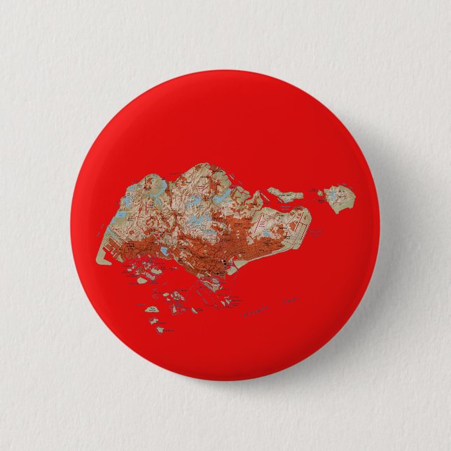Macaron Rond 5 Cm Bouton de carte de Singapour (Devant)