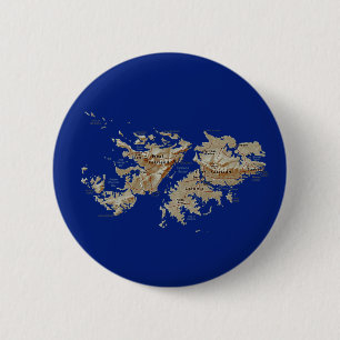Macaron Rond 5 Cm Bouton de carte des Îles Falkland