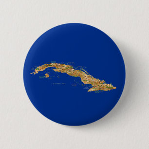 Macaron Rond 5 Cm Bouton de carte du Cuba