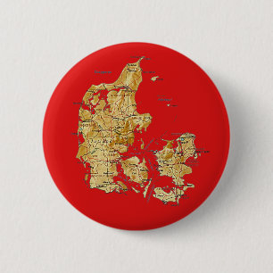 Macaron Rond 5 Cm Bouton de carte du Danemark