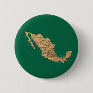Macaron Rond 5 Cm Bouton de carte du Mexique