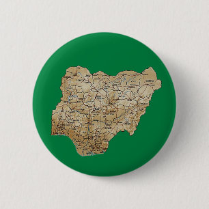 Macaron Rond 5 Cm Bouton de carte du Nigéria