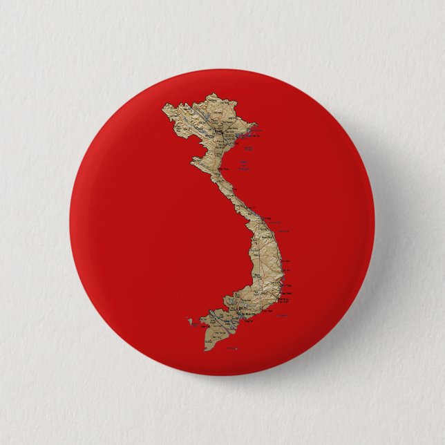Macaron Rond 5 Cm Bouton de carte du Vietnam (Devant)